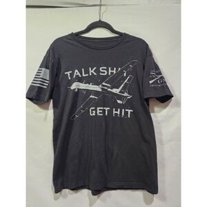 Grunt Style T-shirt Talk‎ $hit Get Hit Military Plane Medium